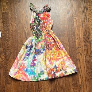 Sierra Julian Girls Multicolor Watercolor Halter Dress